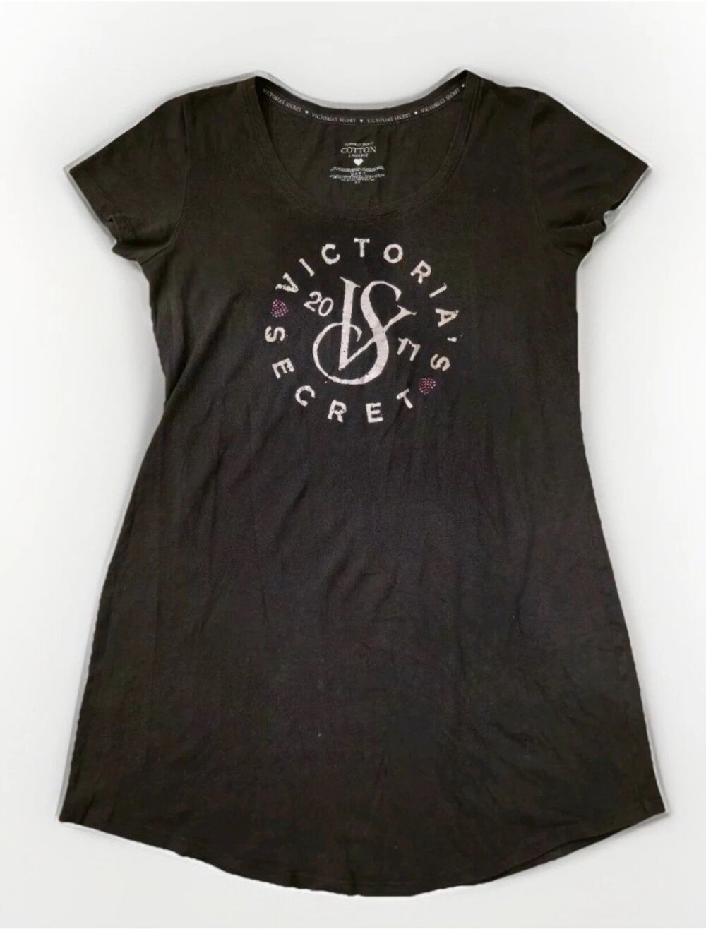VTG Victoria's Secret Women’s Black Sleep Shirt Size S
